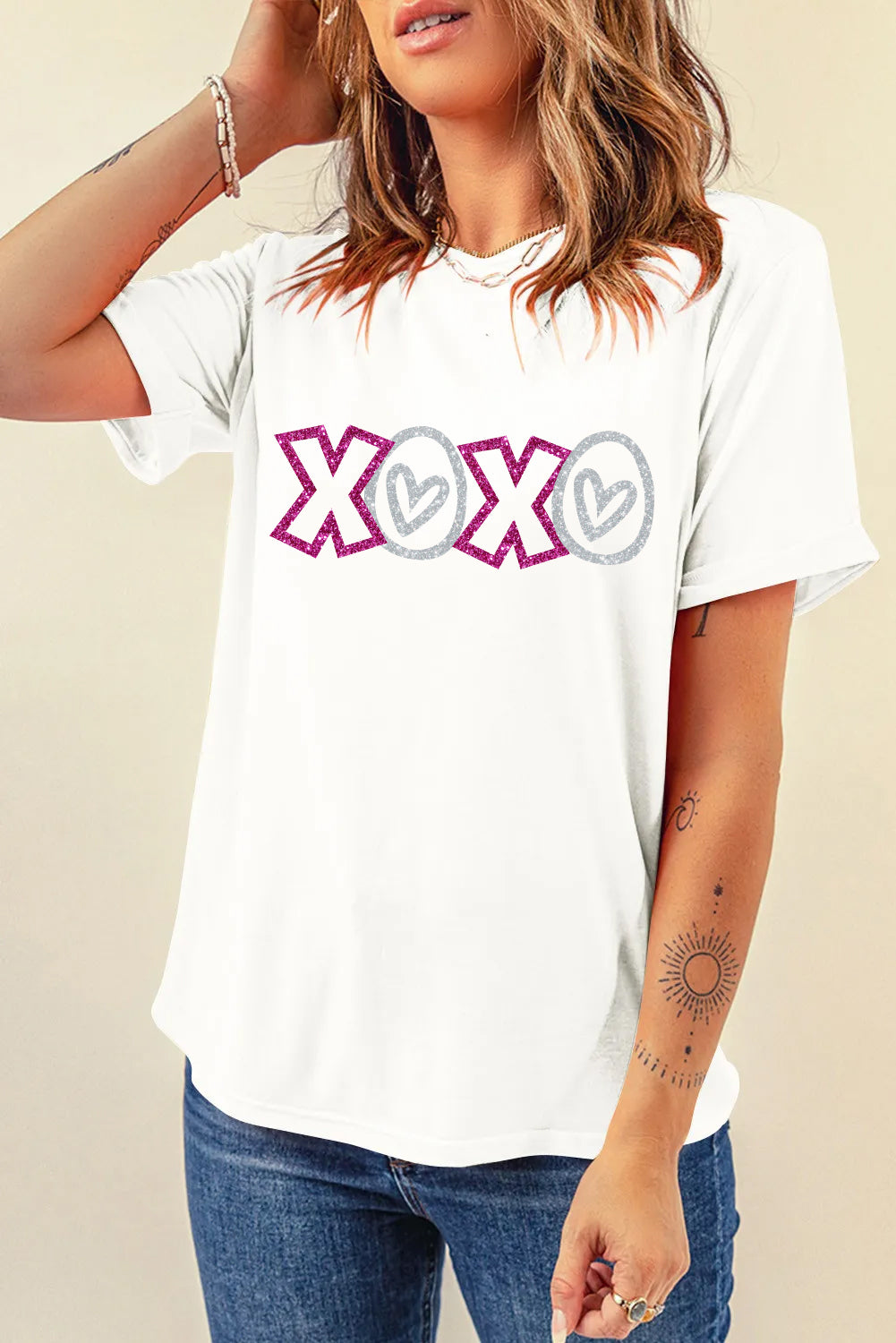 Valentine’s Day Glitter XOXO Heart Tee