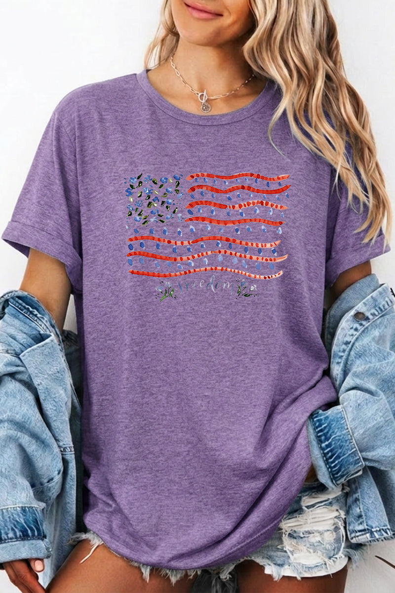 Independence Day Script Flag Graphic Tee