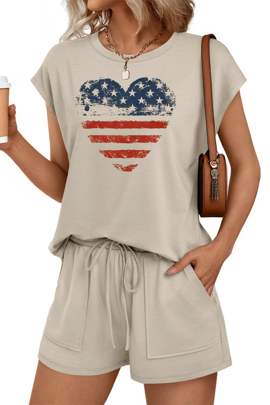 Independence Day Flag Graphic Lounge Set Women