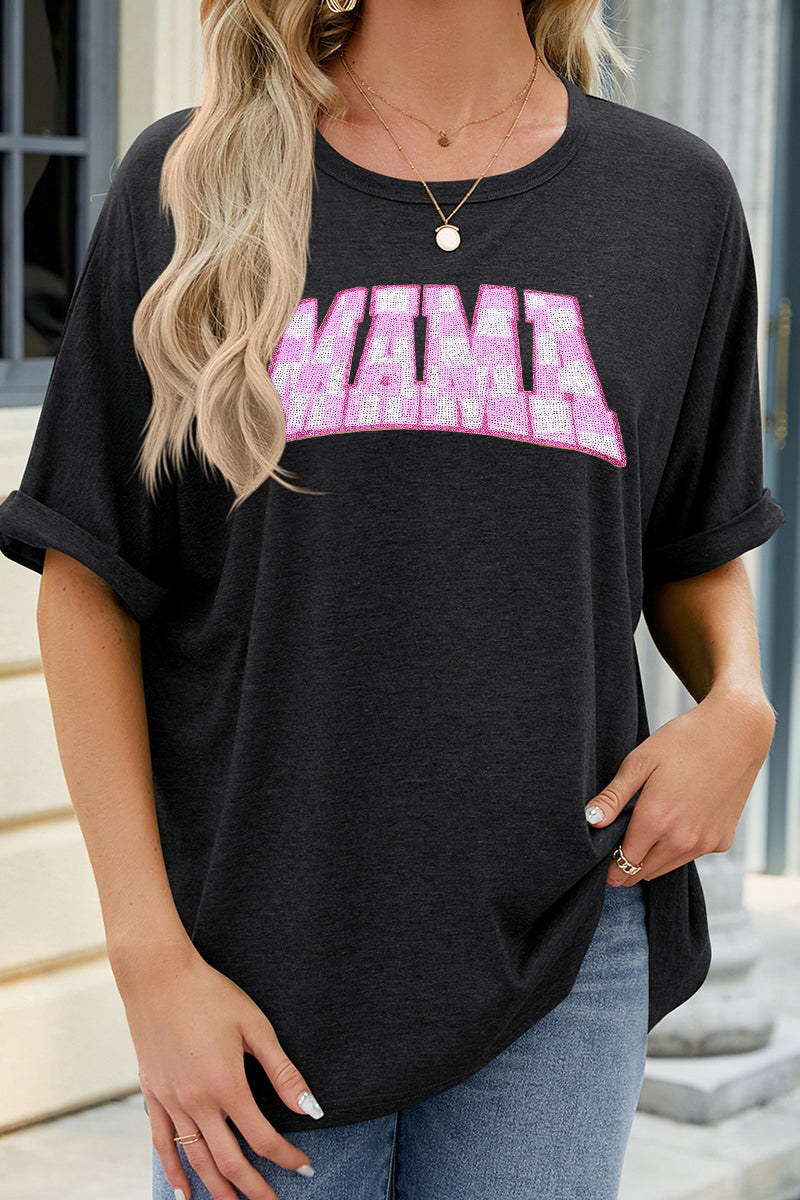 Pink MAMA Graphic Relaxed Tee Cute Mother's Day Shirt