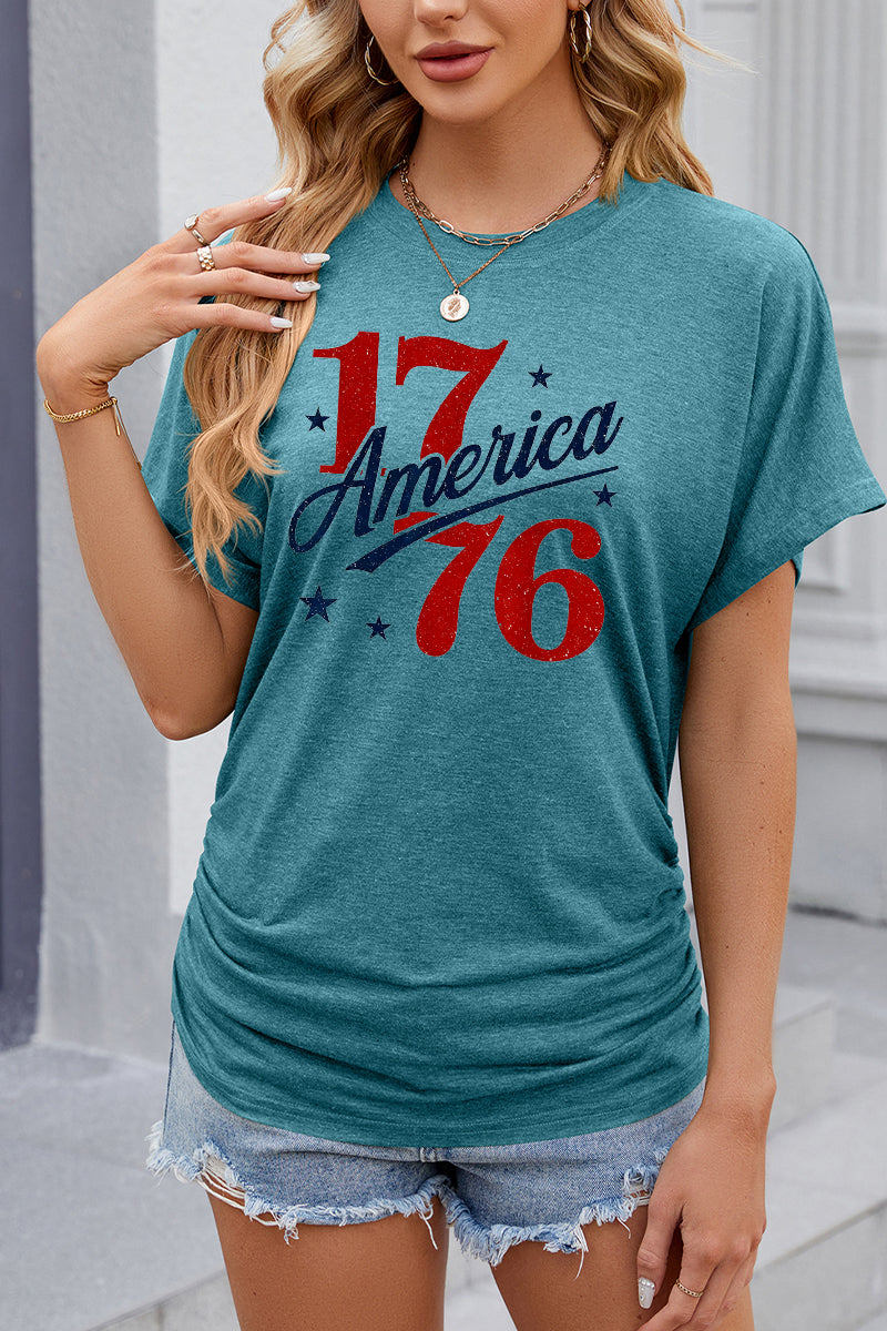 1776 America Graphic Short Sleeve Patriotic T Shirt