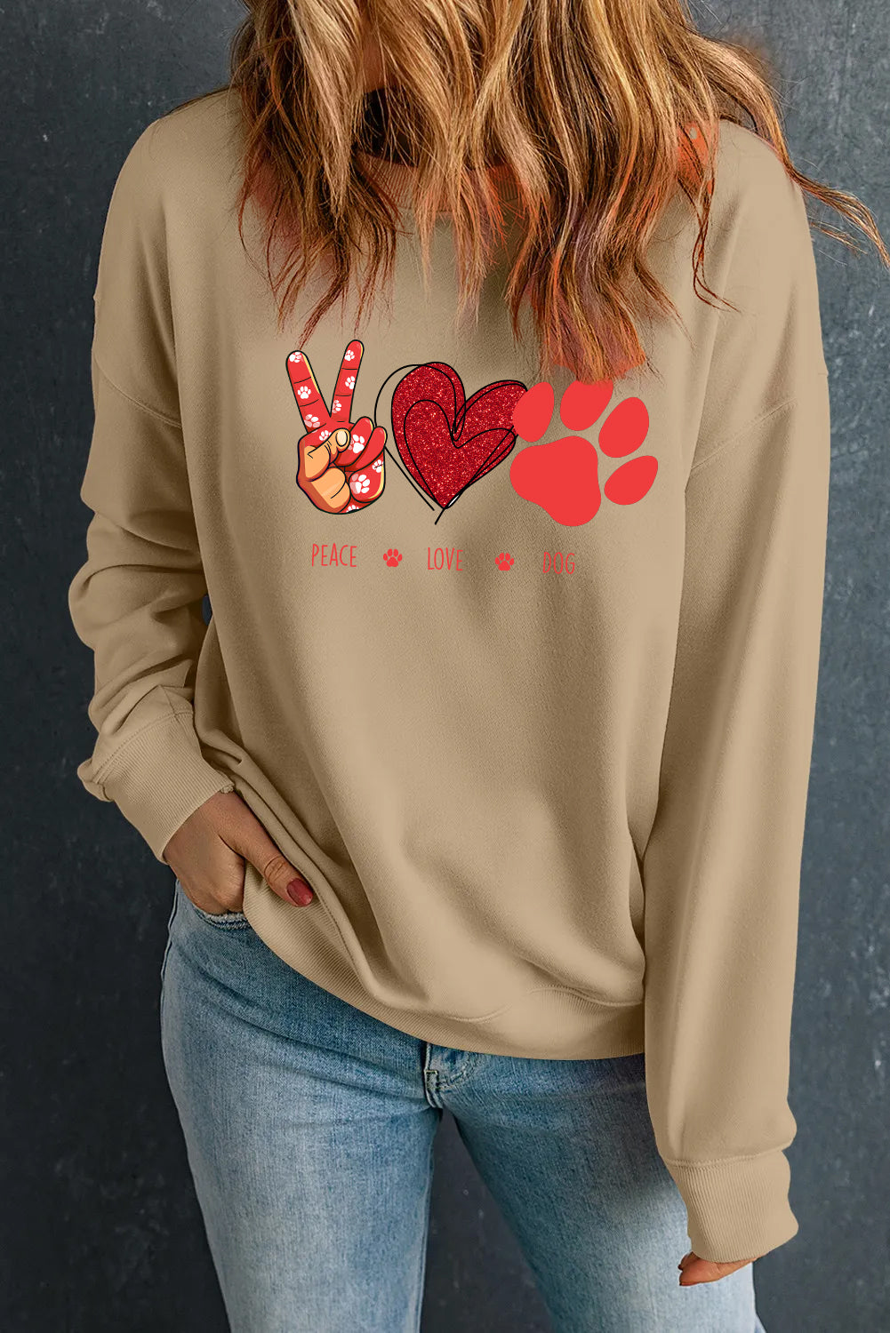 Valentine's Day Hand Drawn Heart Graphic Sweatshirt