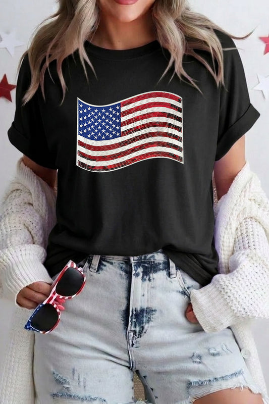 Women 4th of July American Flag T Shirt
