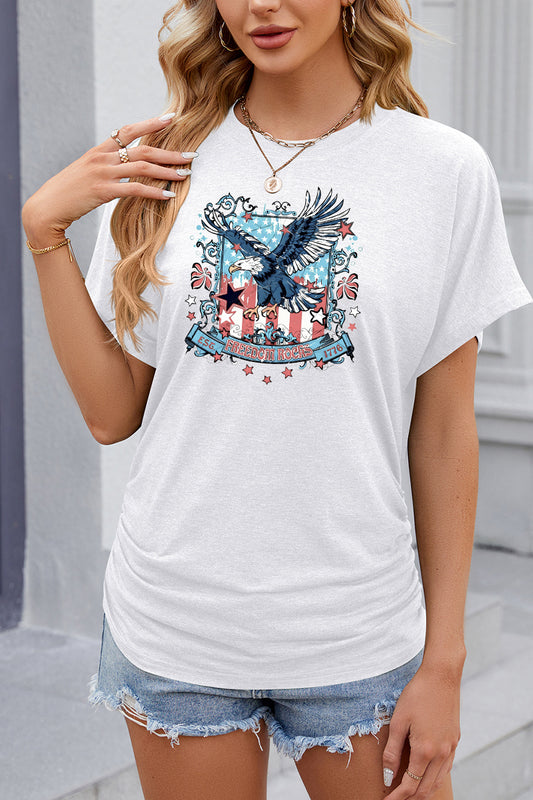 Vintage Eagle USA Graphic Casual Patriotic T Shirt