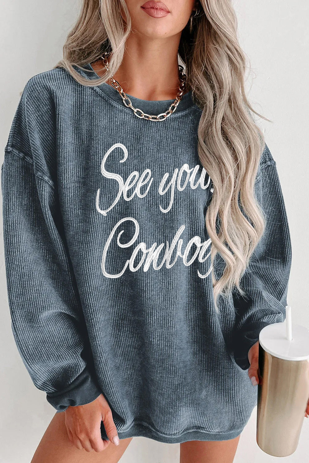 Western Cowboy Script Text Casual Sweatshirt