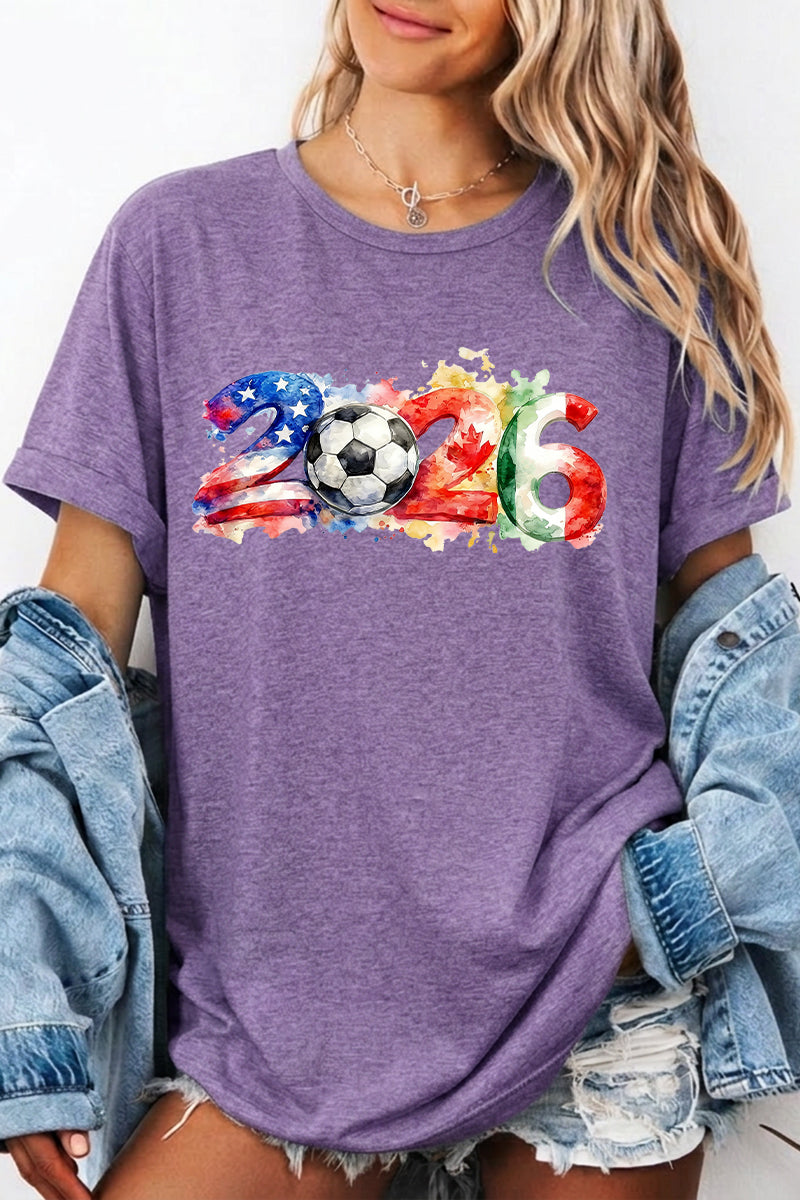 Soccer Graphic Cotton T Shirt World Cup 2026