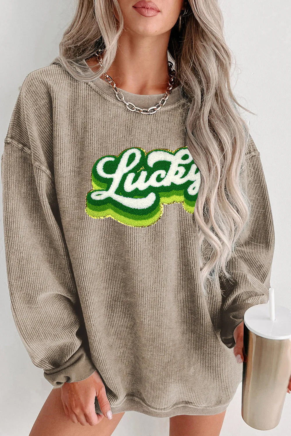 Saint Patrick’s Day Sequin Lucky Graphic Sweatshirt
