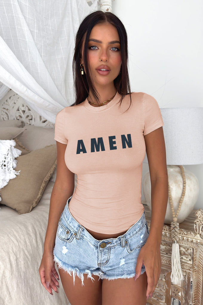 Easter Amen Graphic T Shirt Casual Faith Tee