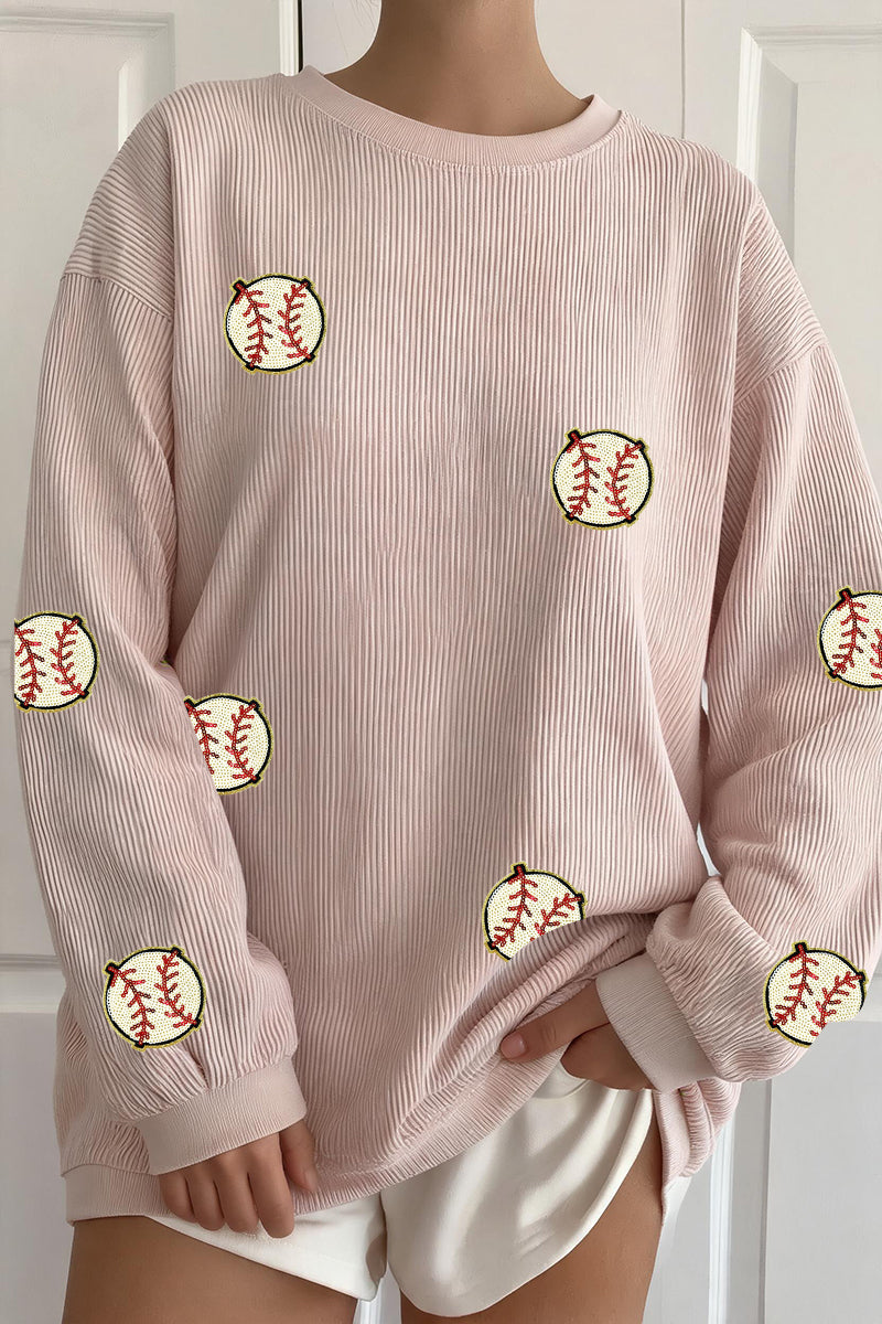 Baseball Blend Sweatshirt Casual Embroidered Pullover