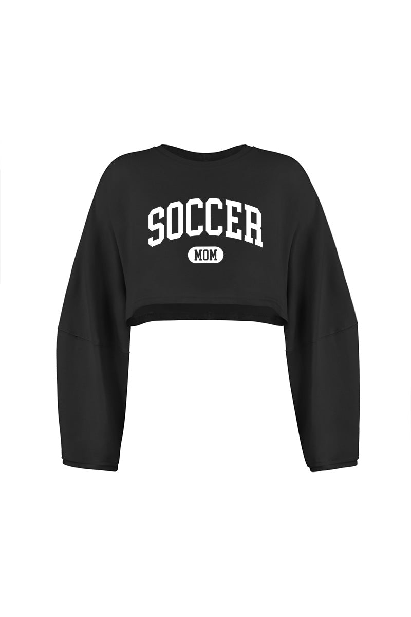 Soccer Mom Cropped Sweatshirt Women Pink Game Day Crop Top