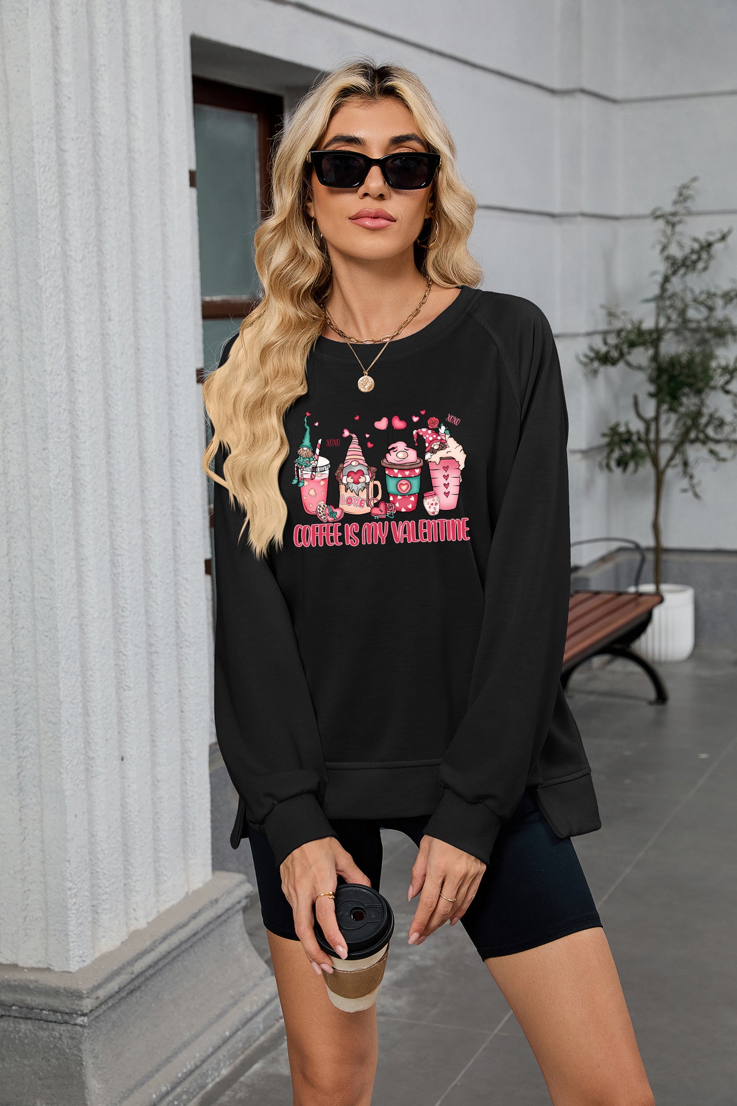 Valentine's Day Coffee Is My Valentine Cozy Sweatshirt