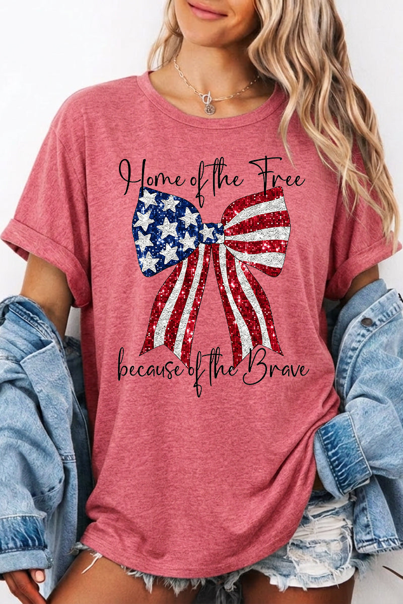 Independence Day Flag Bow Graphic Tee