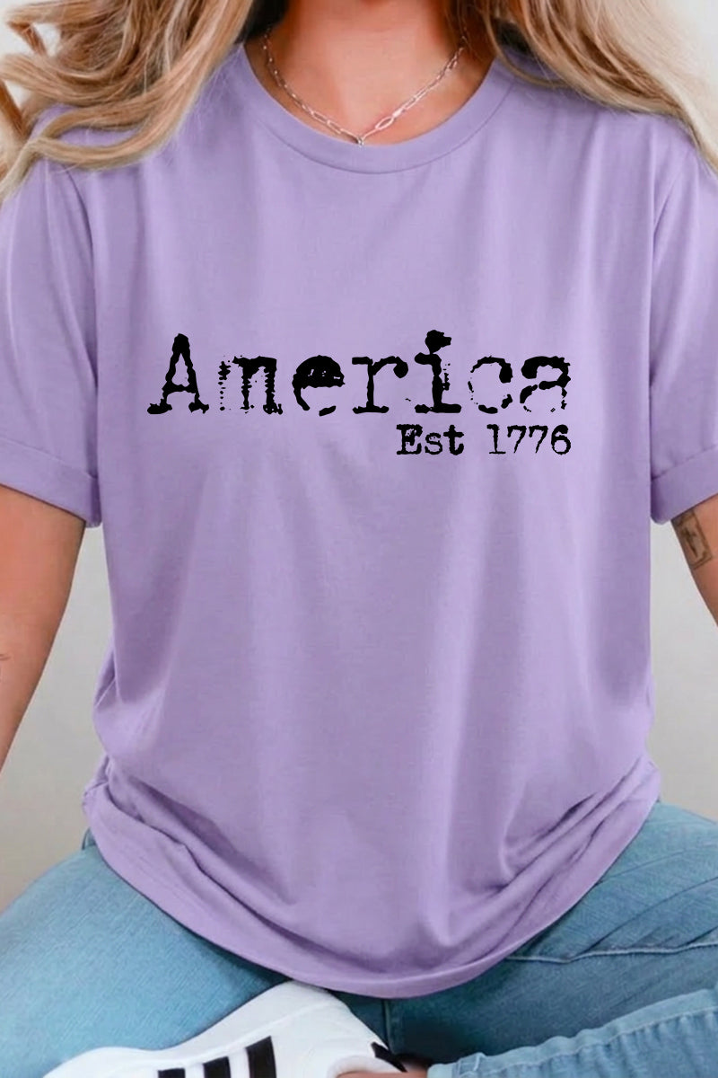 Fourth of July America Est 1776 Graphic Tee Women