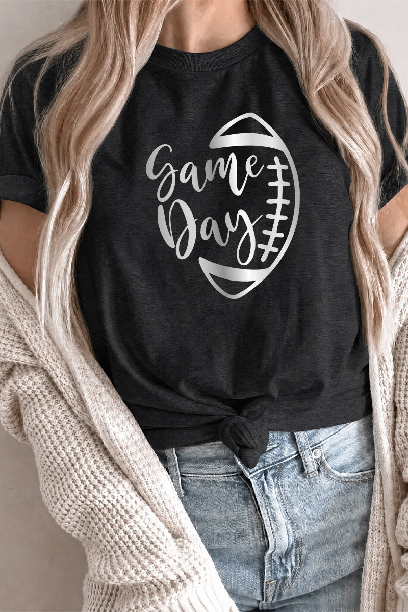 Football Outline Graphic Rayon Blend Tee Tailgate Boutique