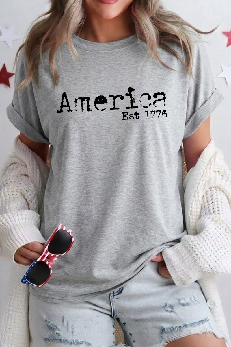 Women America Est 1776 Graphic T Shirt
