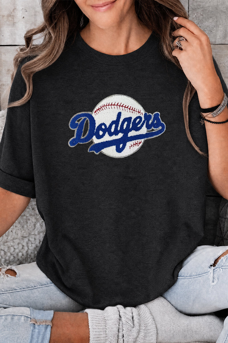 Baseball Logo Rayon Tee Game Day Graphic Top