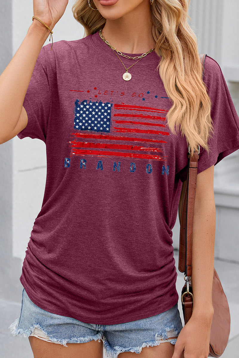 American Flag Slogan Graphic 4th of July Patriotic Tee