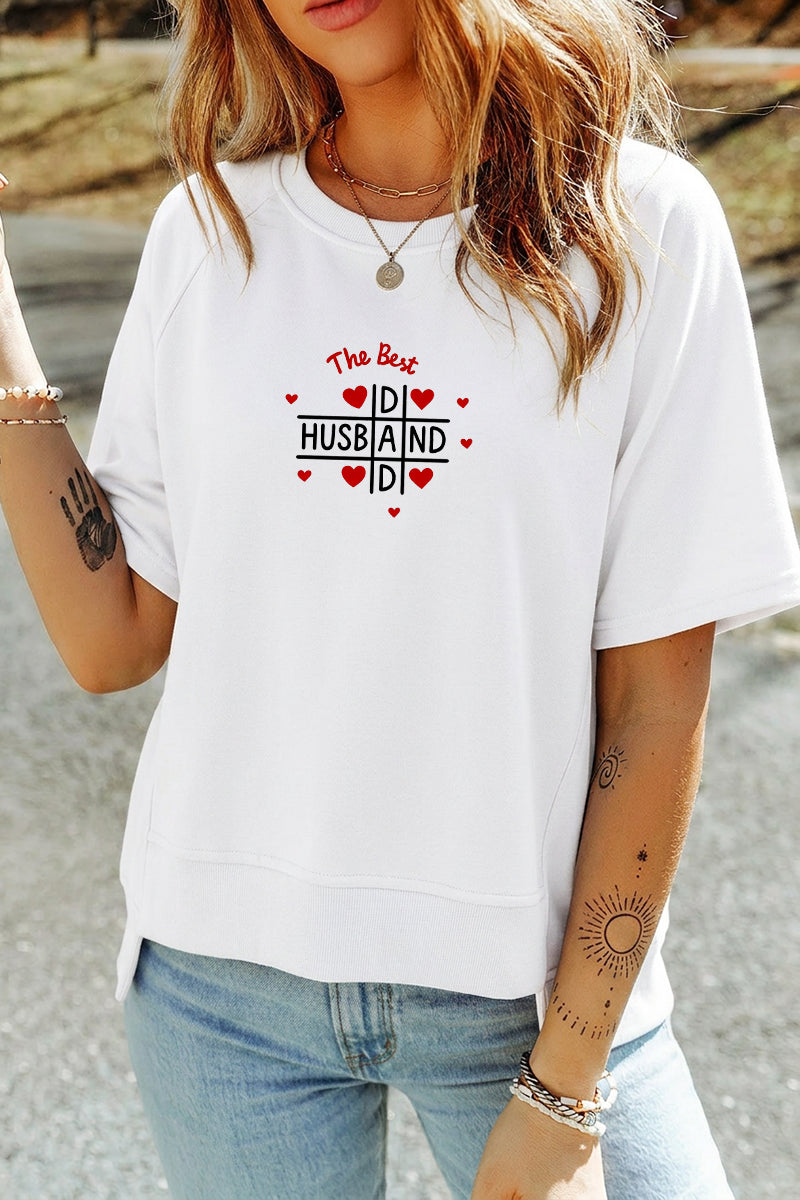Light Blue The Best Husband Graphic Tee  Funny Couple Gift Top