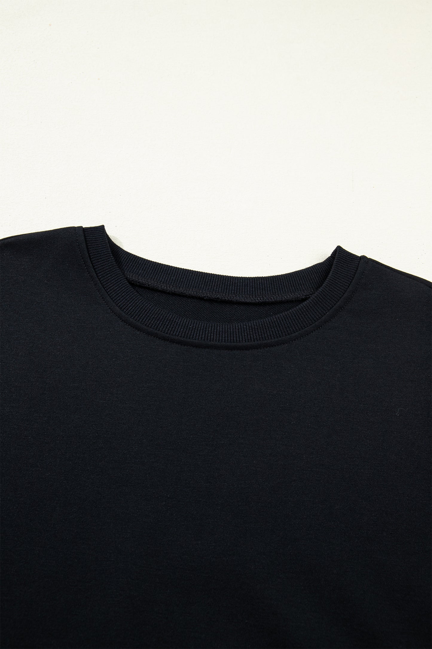 White Solid Color Dropped Shoulder Long Sleeve Top