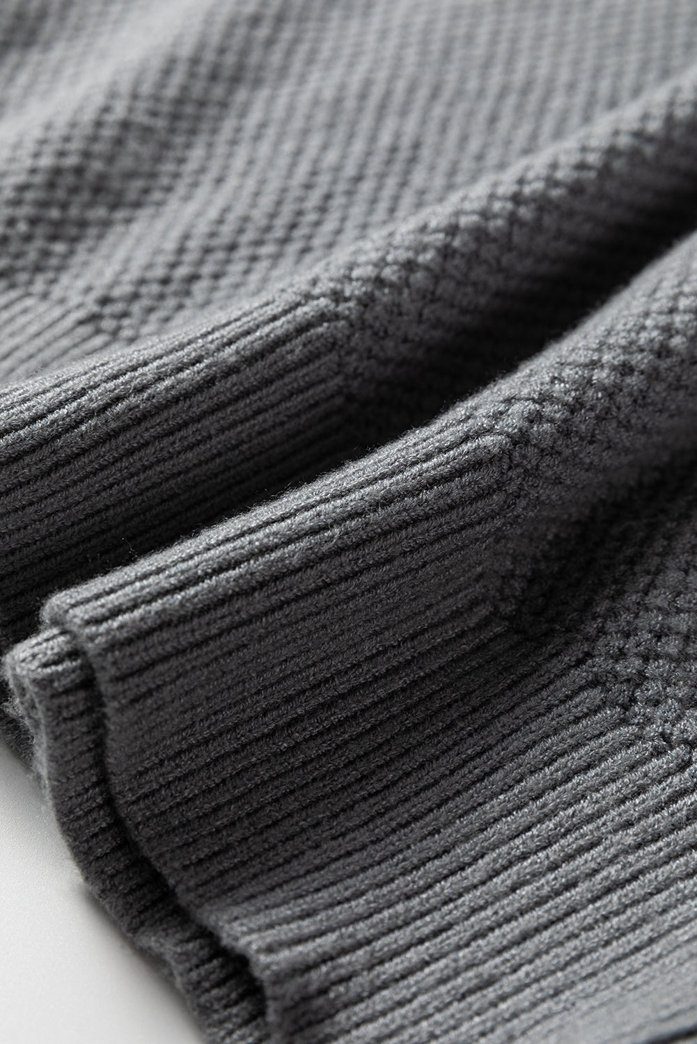 Dark Brown Color Block Knit Striped Sleeve Detail Casual Sweater