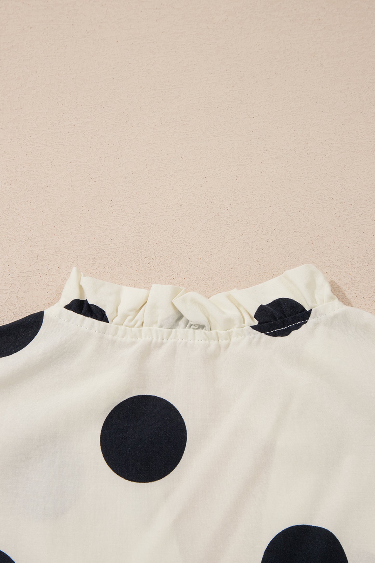 Polka Dot Cotton Blouse Ruffle Sleeve Boutique Top