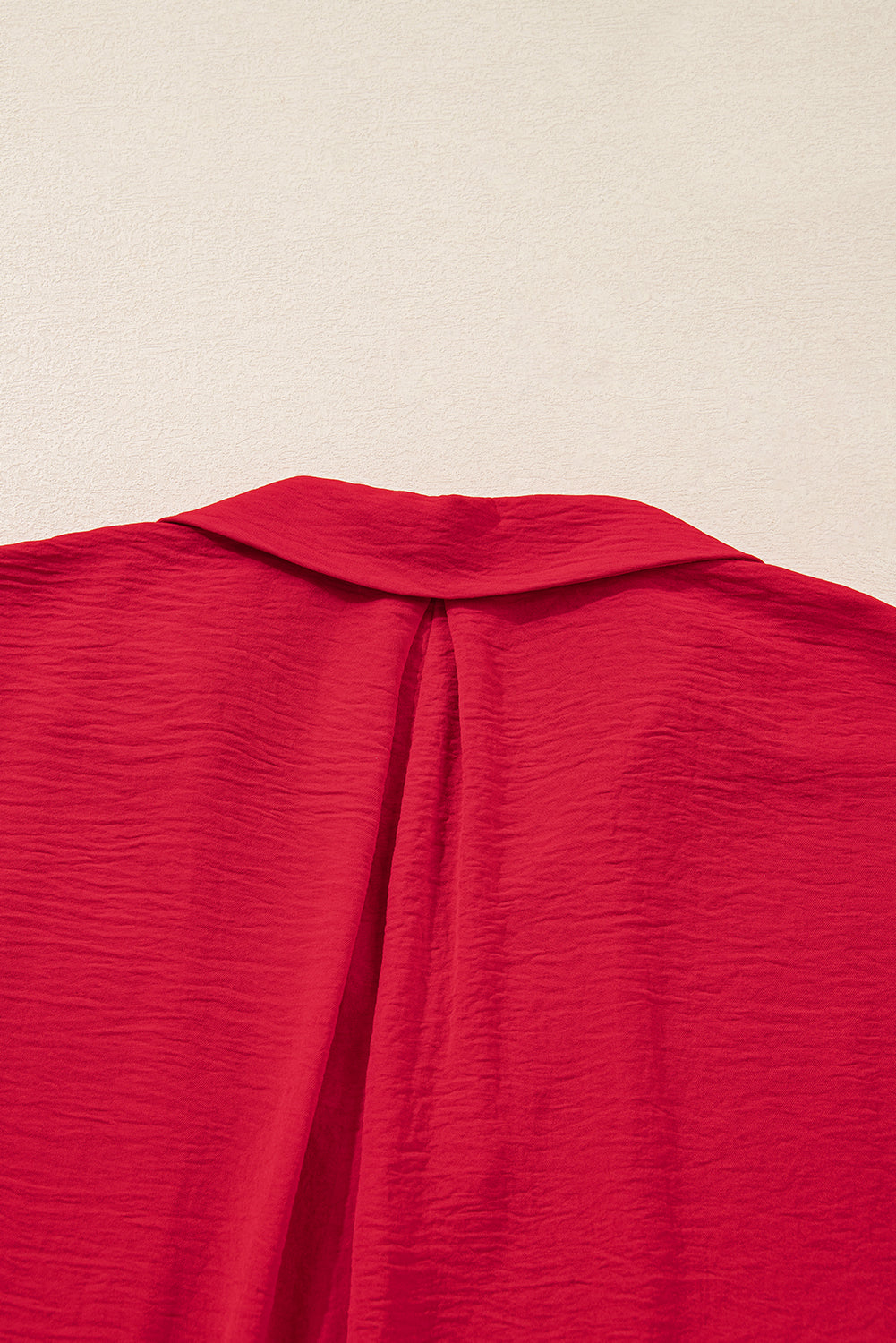 Fiery Red Plus Size Smocked Cuff Dolman Oversized Tunic Blouse