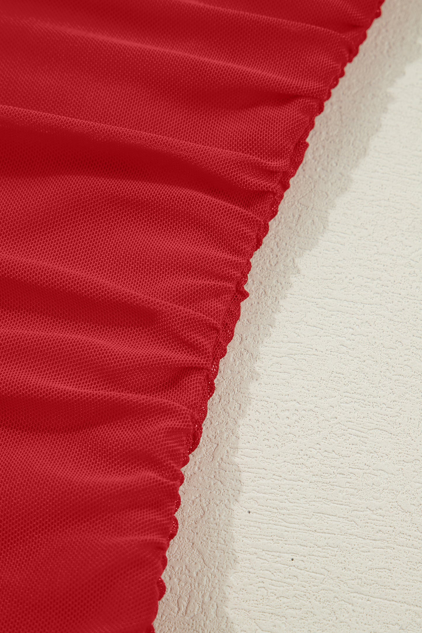 Coffee Sheer Mesh Patchwork High Neck Long Sleeve Top