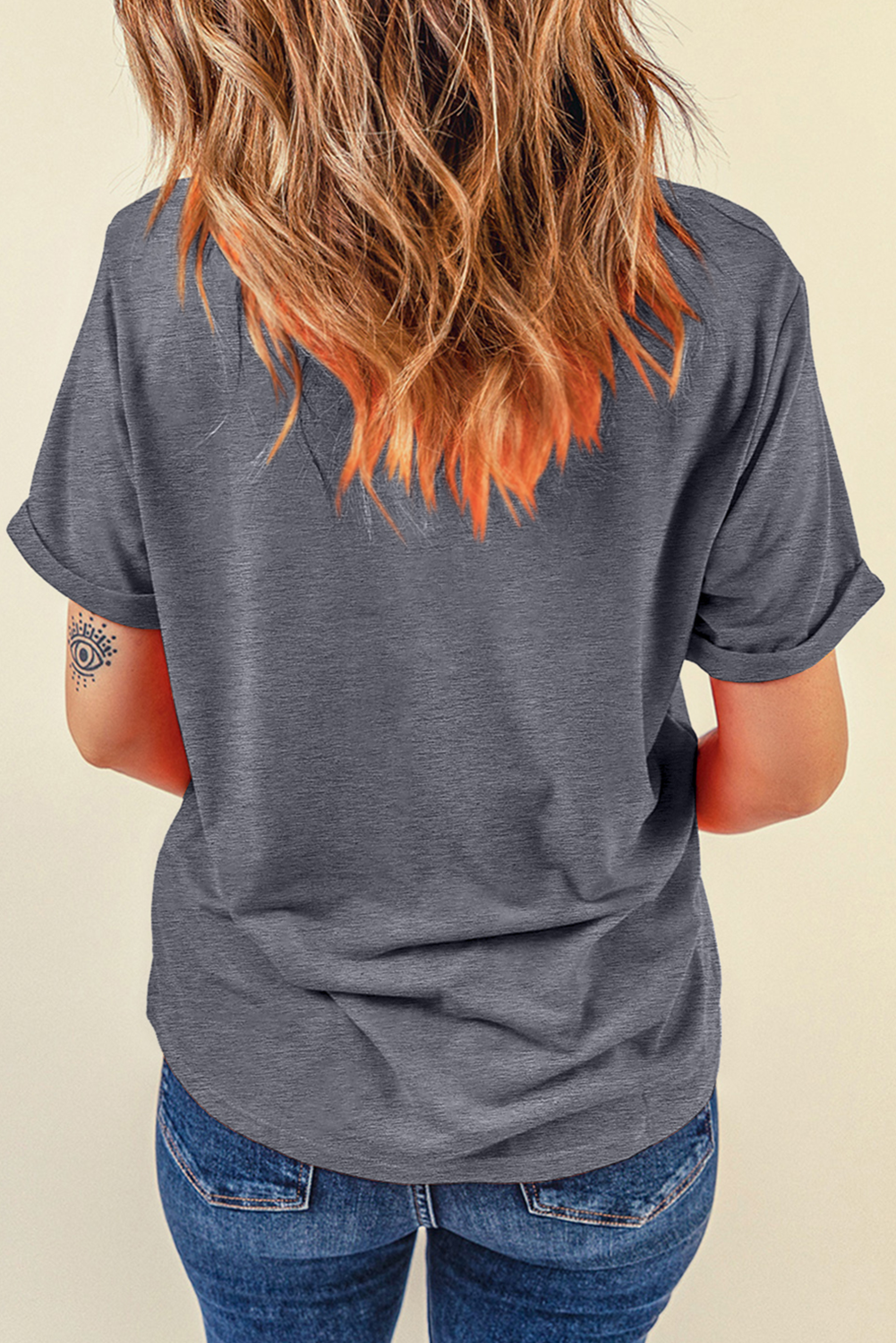Gray USA Vintage Star Letter Graphic Tee