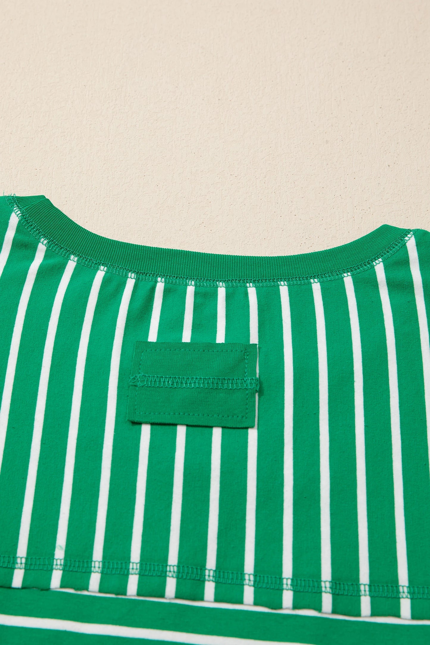 Striped Cotton Tee Oversized Casual Top