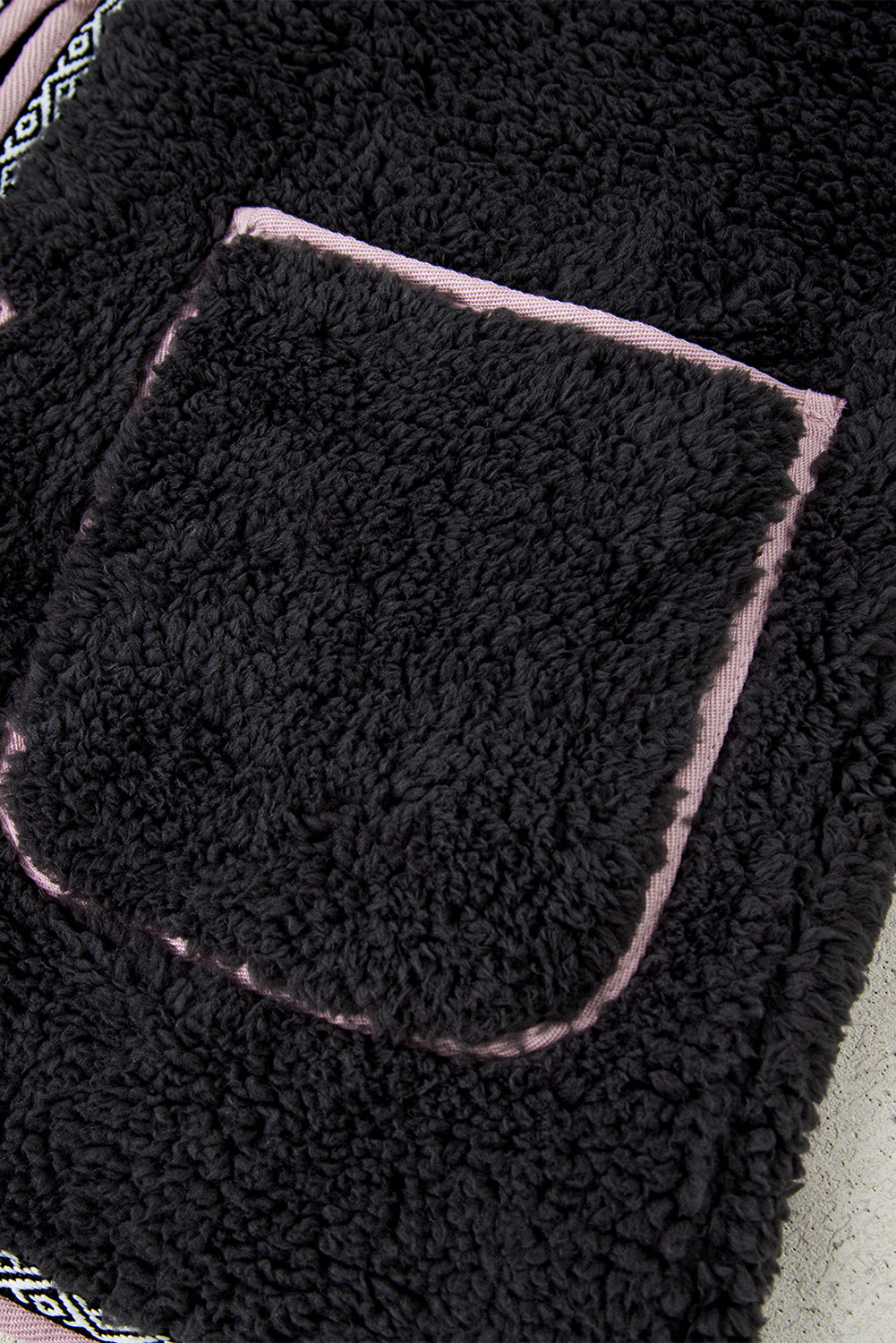 White Sherpa Contrast Trim Patch Pocket Cartridge Toggle Button Vest