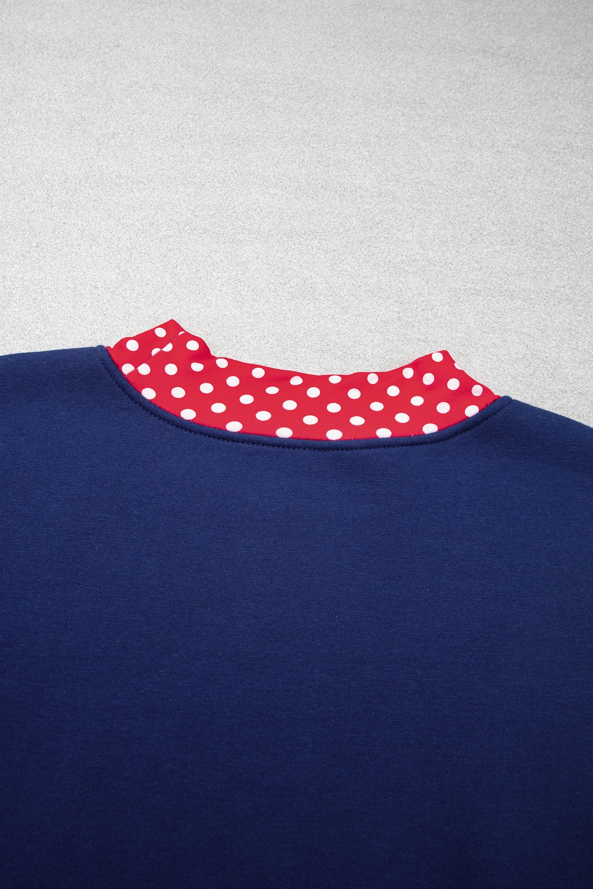 Red Polka Dot Patchwork Round Neck Plus Size Sweatshirt