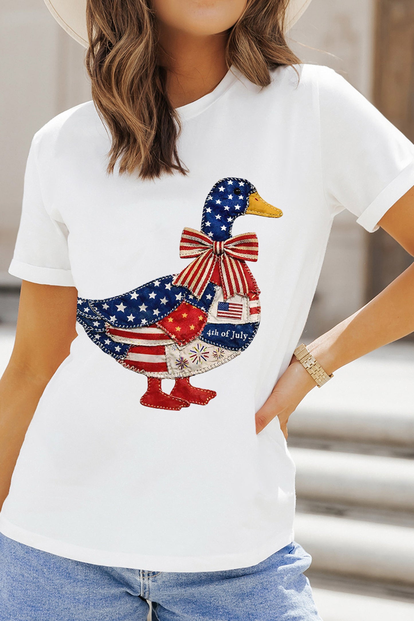 Star Cotton Blend Graphic Tee Patriotic Boutique