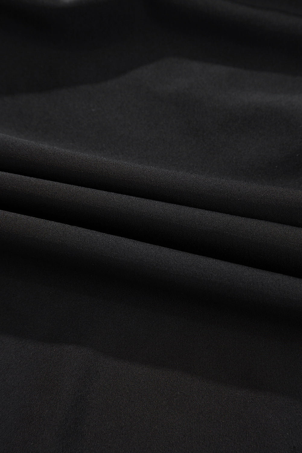 Black U Neck Adjustable Straps Knotted Skirt Patchwork One Piece Swimsuit