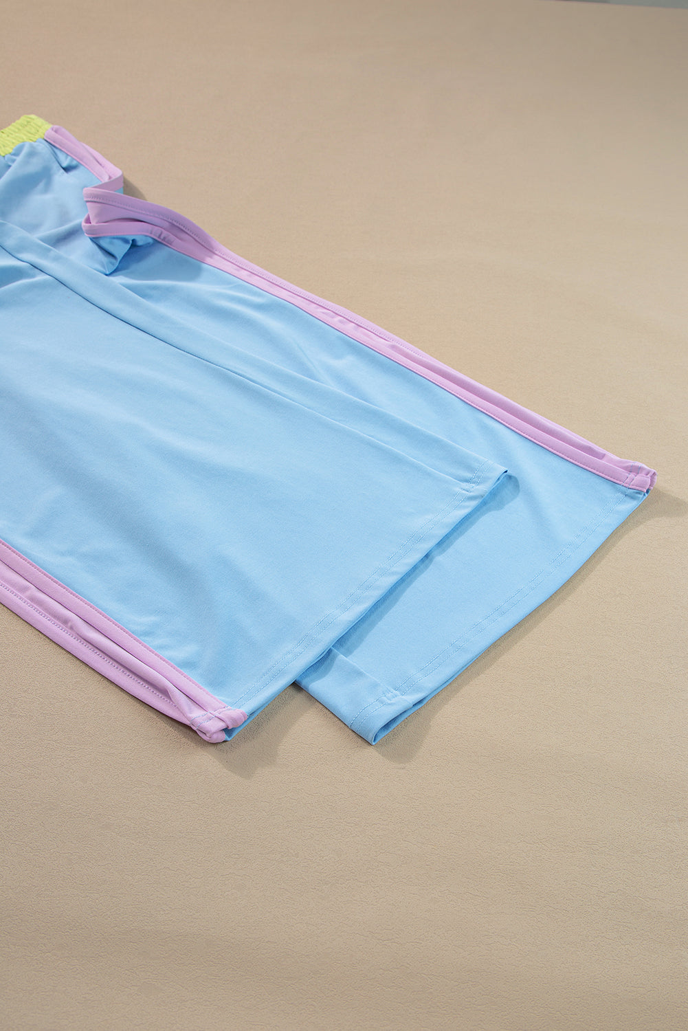 Multicolor Color Block Detail Casual Two-piece Set