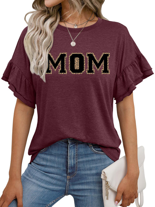 Mother Day MOM Graphic Tee Women Casual Short Sleeve