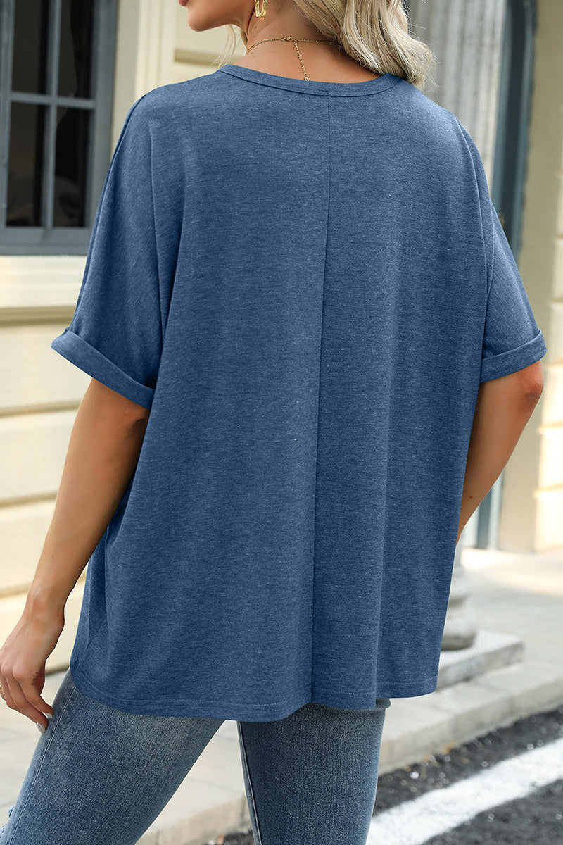 USA Sequin Graphic Tee Loose Fit Tunic Top