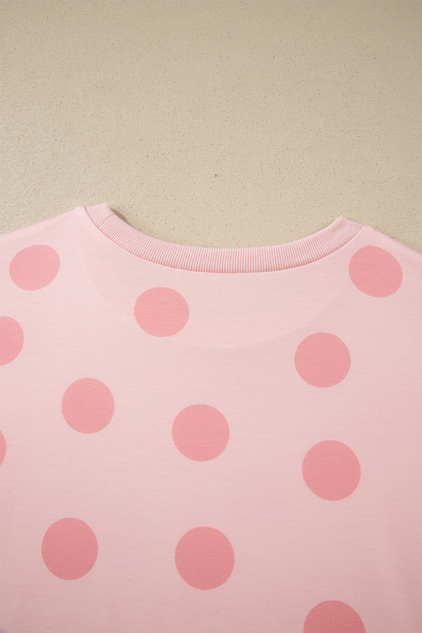 Black Polka Dot Print Loose Tee Drawstring Elastic Waist Short Set