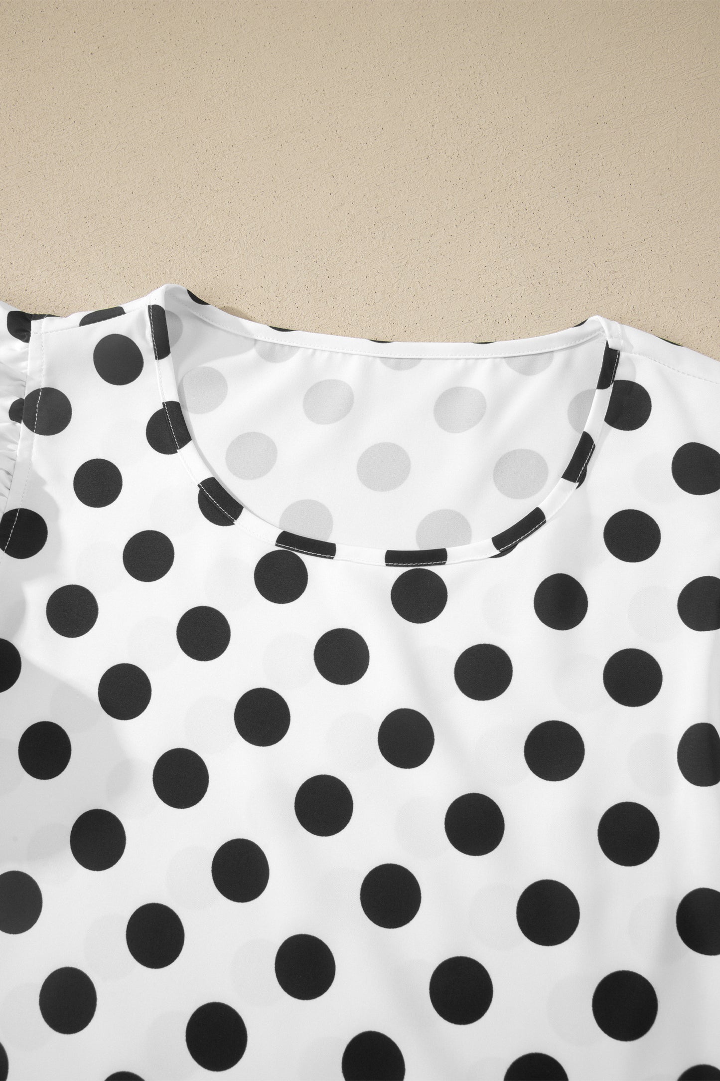 Polka Dot Ruffle Sleeve Blouse Boutique Casual Top
