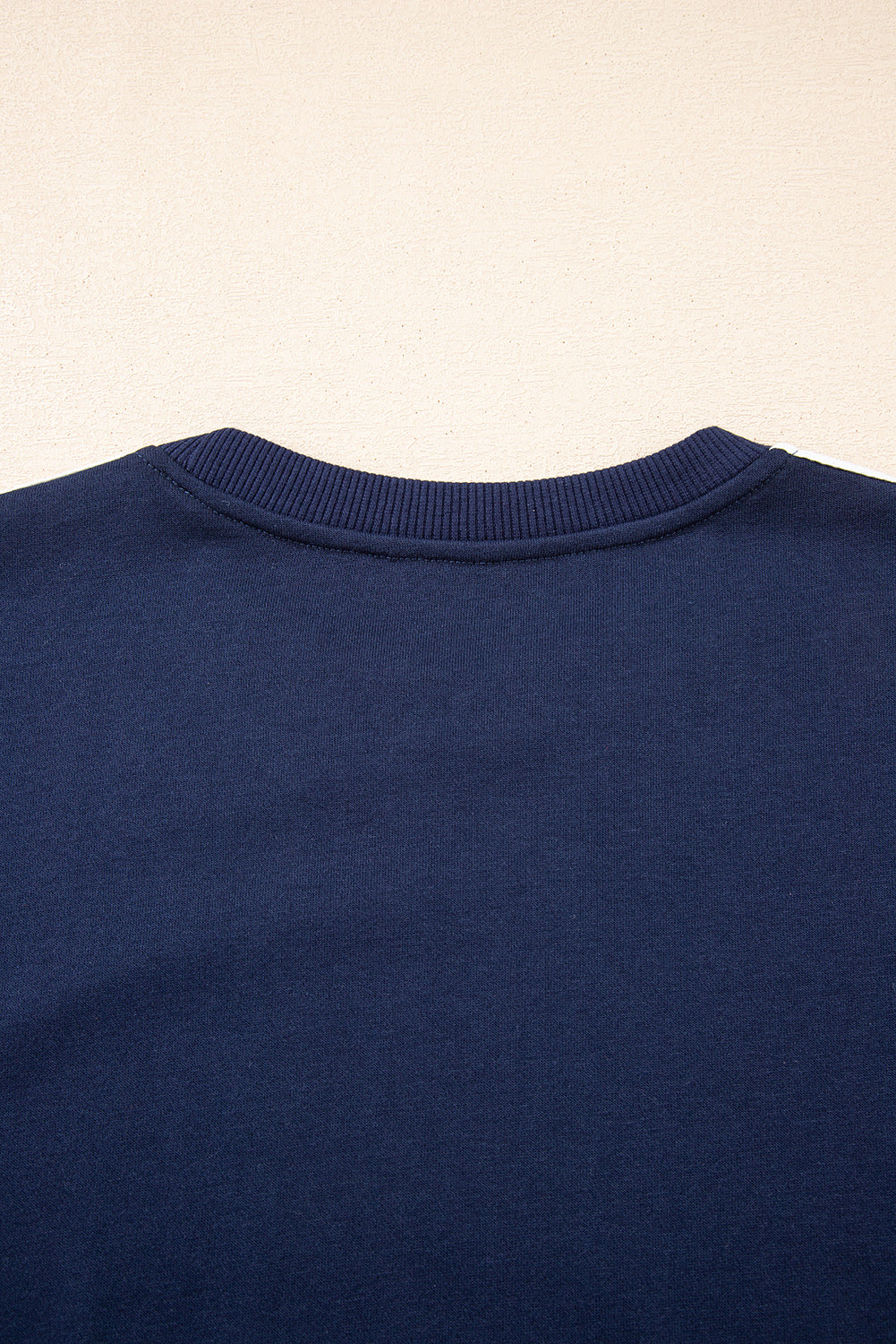 Black Varsity Striped Detail Crewneck Pullover Elastic Sweatpants 2pcs Outfit