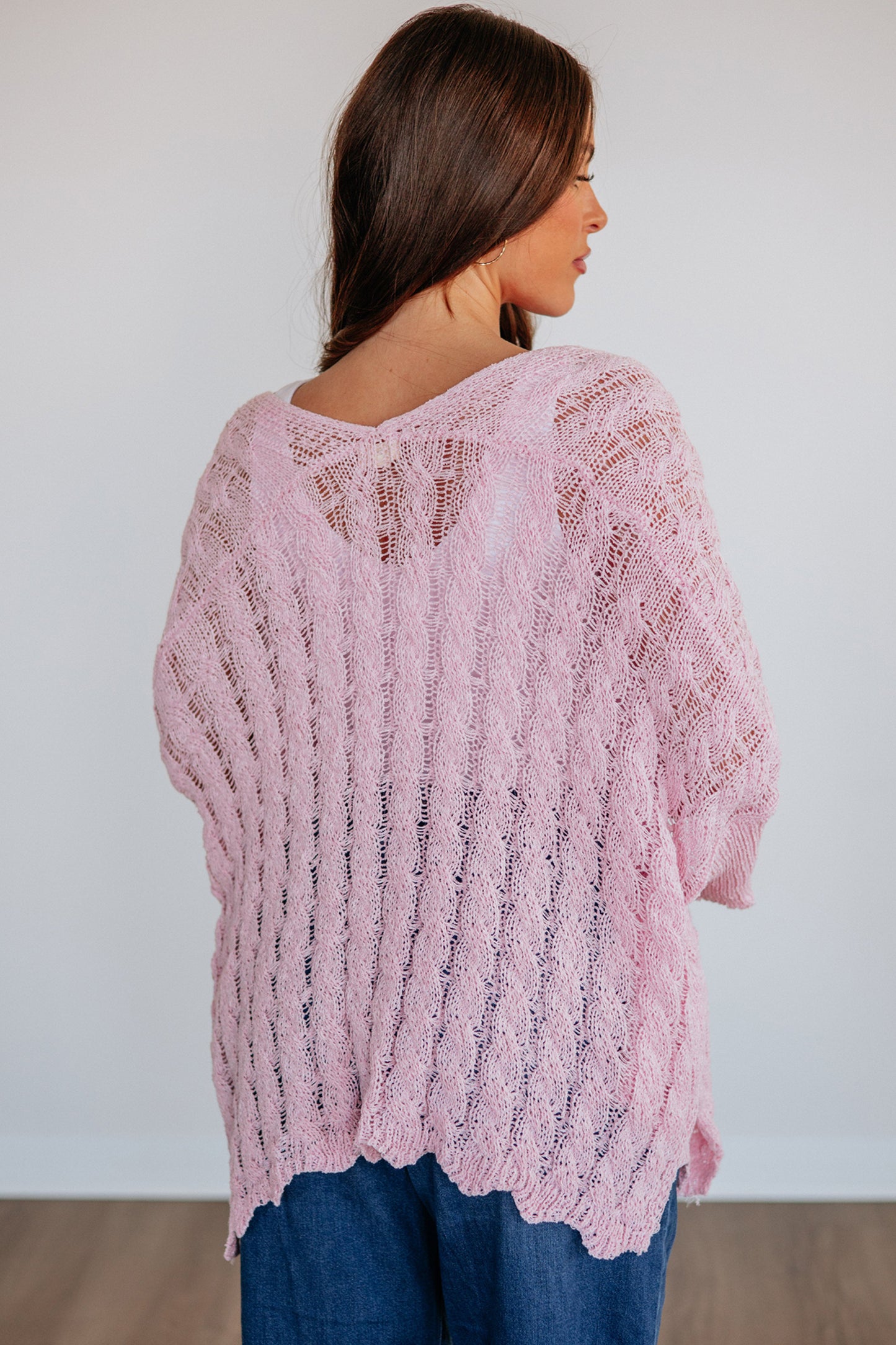 Open Knit Acrylic Cardigan Beach Boho Lightweight