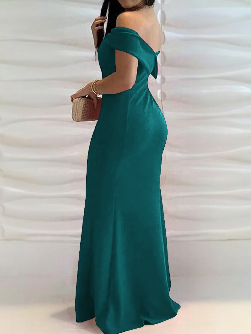 Timeless Mermaid Silhouette Off-Shoulder Dress