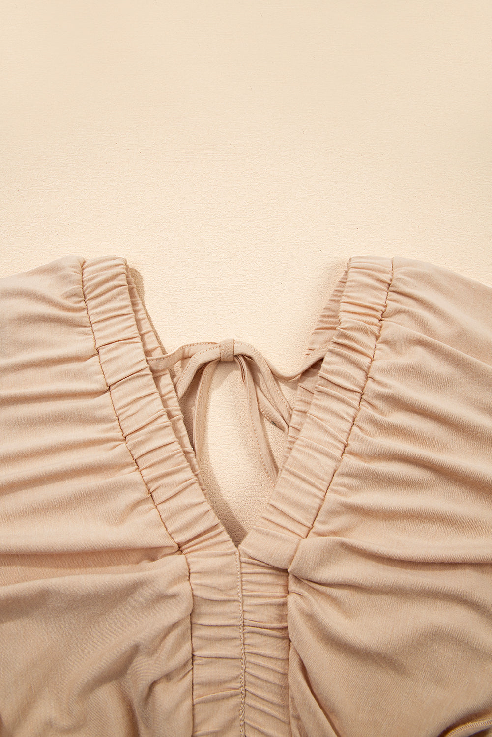 Green Textured V Neck Flutter Sleeve Ruffled Maxi Dress