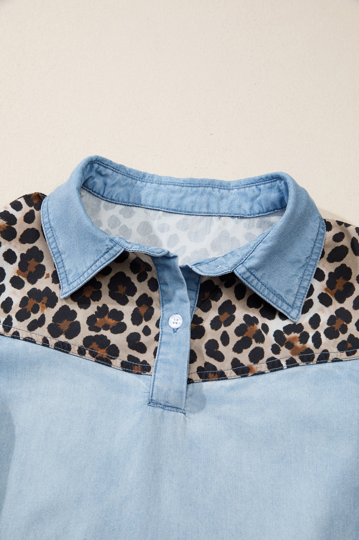 Leopard Lyocell T-Shirt Dress Casual Short Sleeve Shift