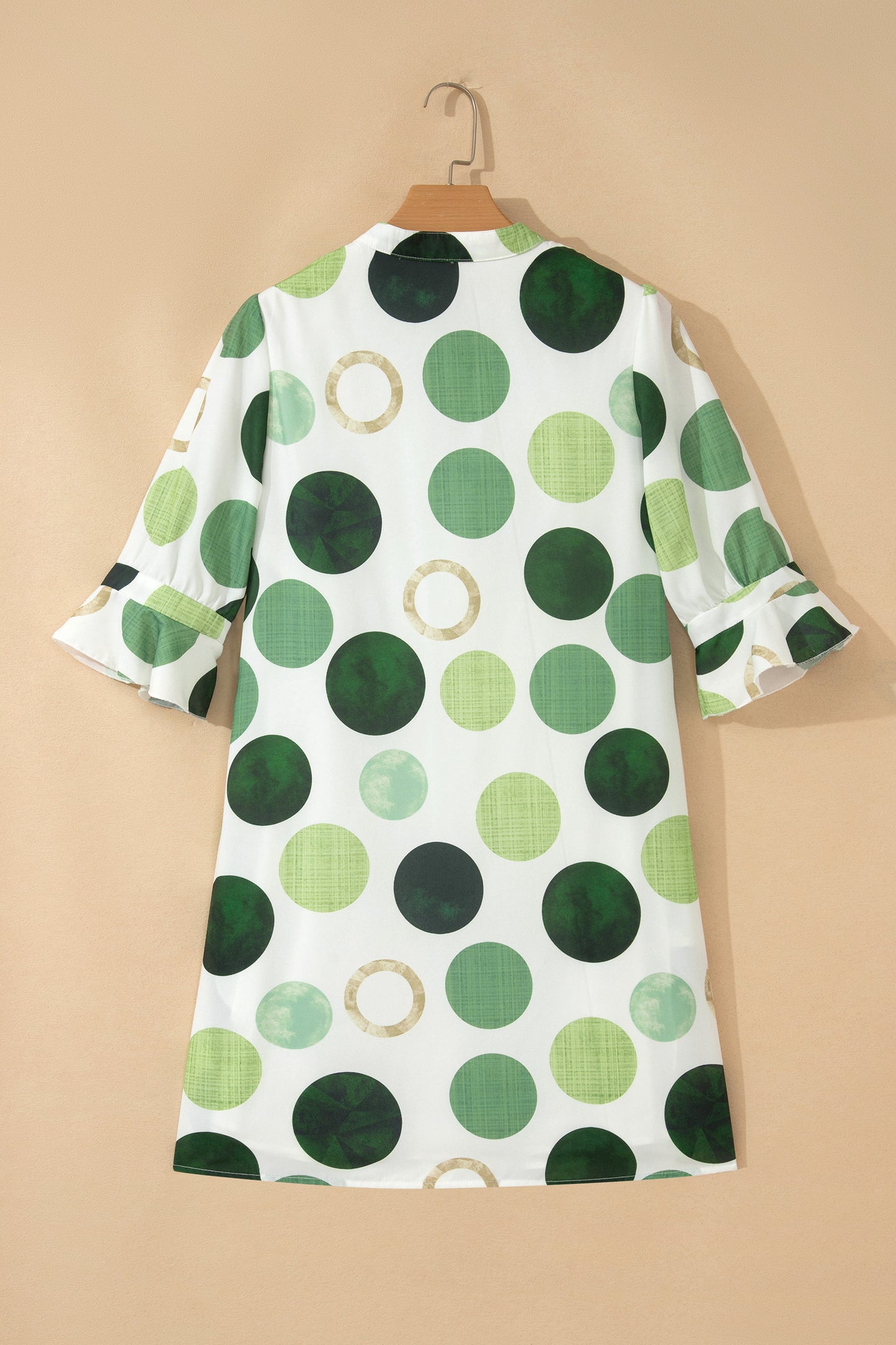 Polka Dot Mini Dress Shift V Neck Summer Dress