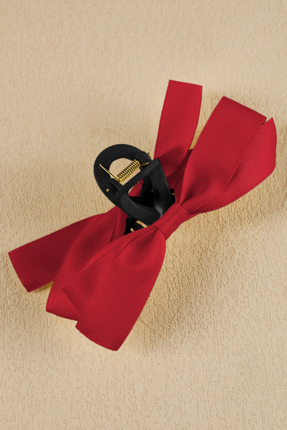 Solid Color Bow Decor Large Hair Claw Clip