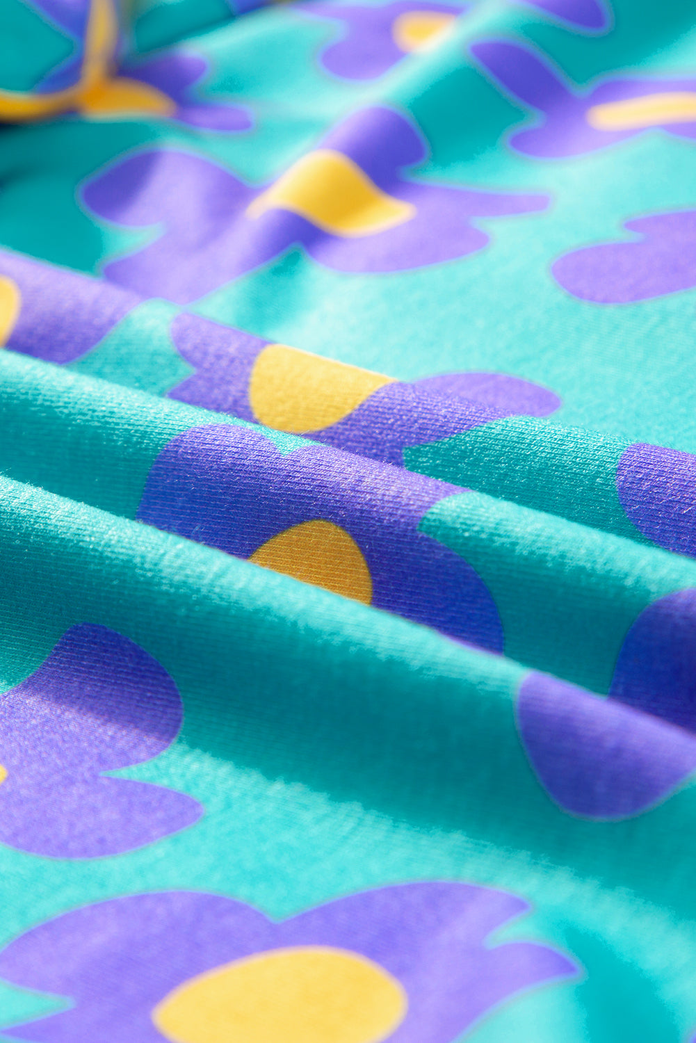 Loose and comfortable Flower Print Short Sleeve Shirt Pajamas Set