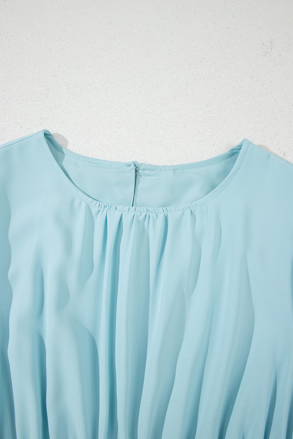 Pink Puff Sleeve Pleated High Waist Flowy Midi Dress