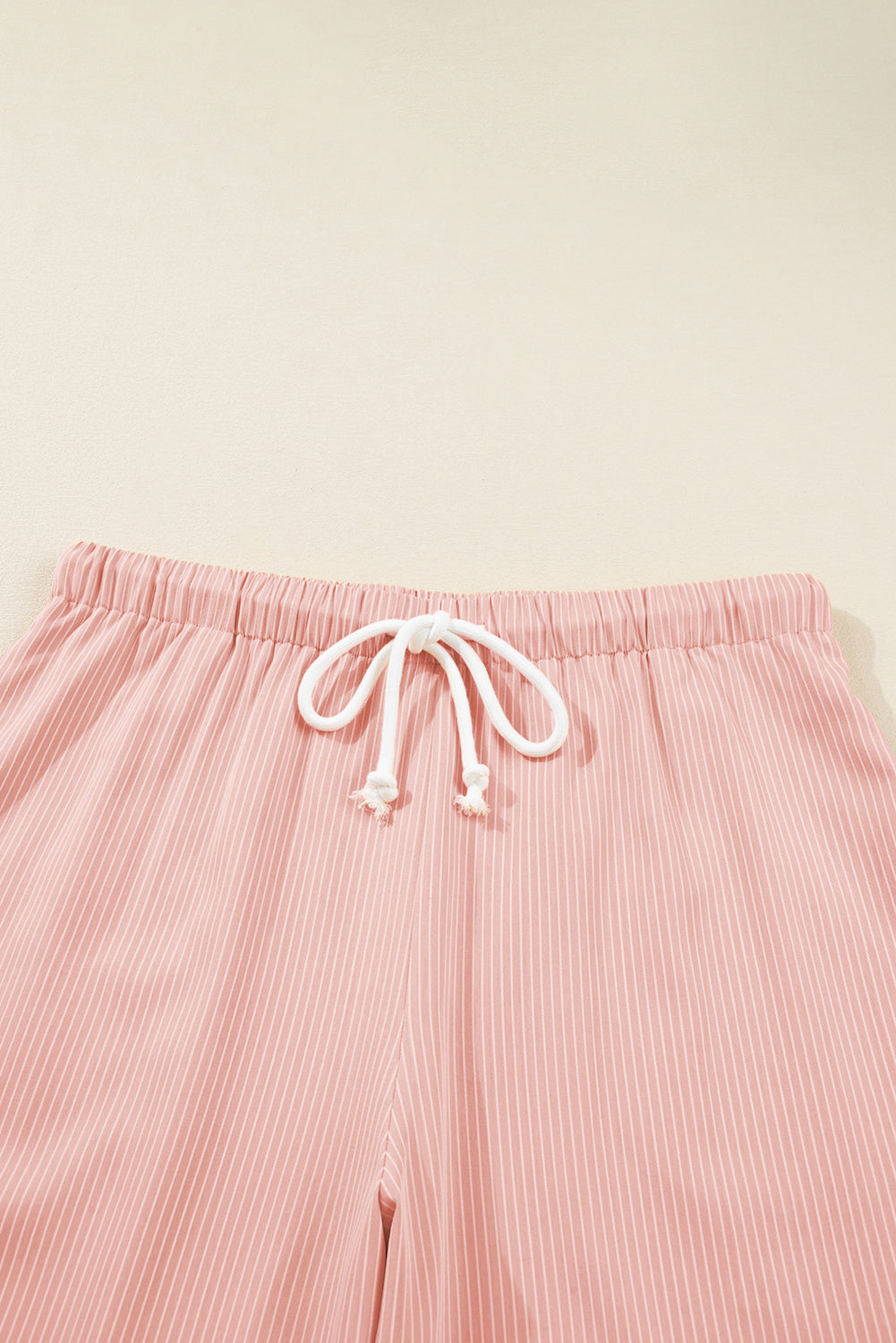 Pink Stripe Drawstring Plus Size Loose Pants