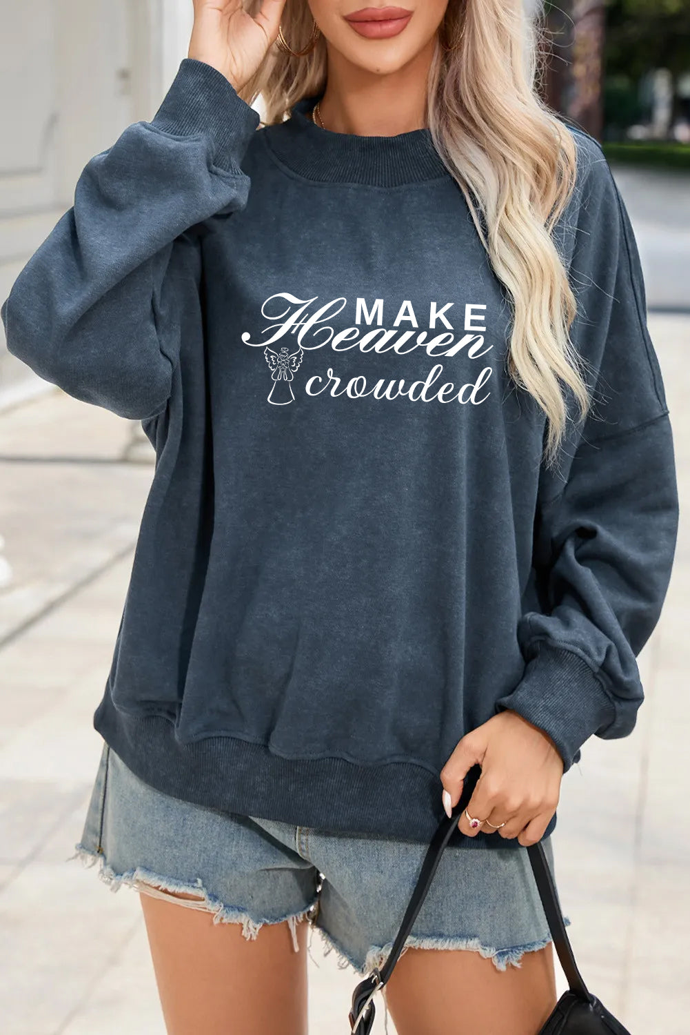 Easter Make Heaven Crowded Faith Graphic Sweatshirt