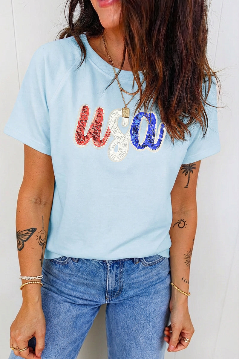 Independence Day USA Graphic Tee Casual Loose Fit